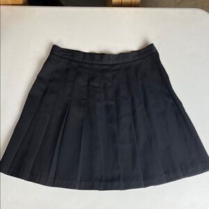 MB Mixed Blues Black Pleated Mini Skirt